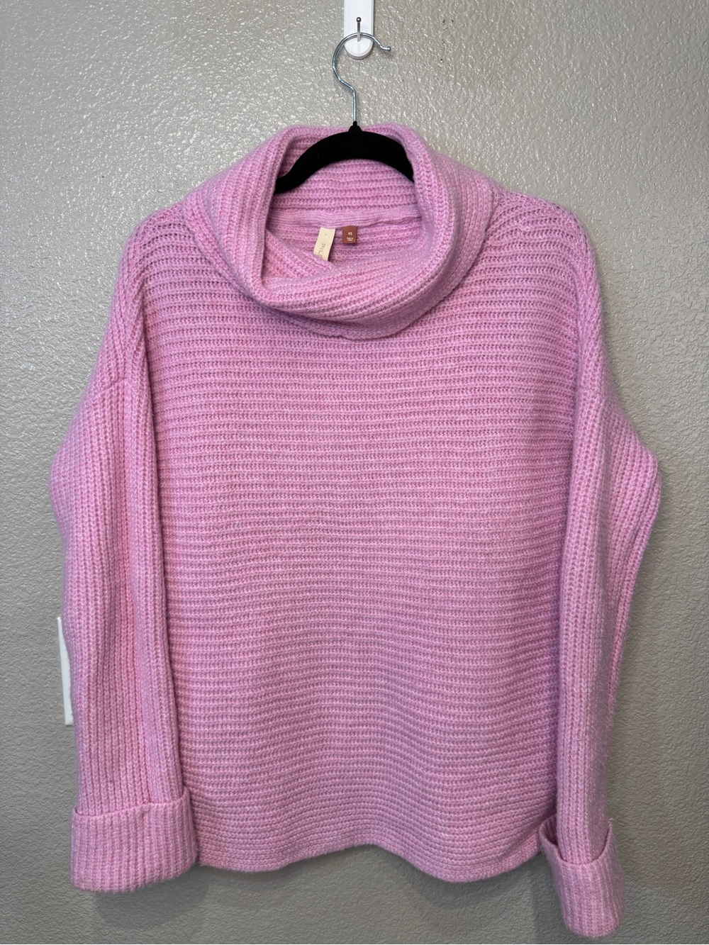 Pilcro Anthropologie Pink Lilac Oversized Cowl Neck Sweater XS